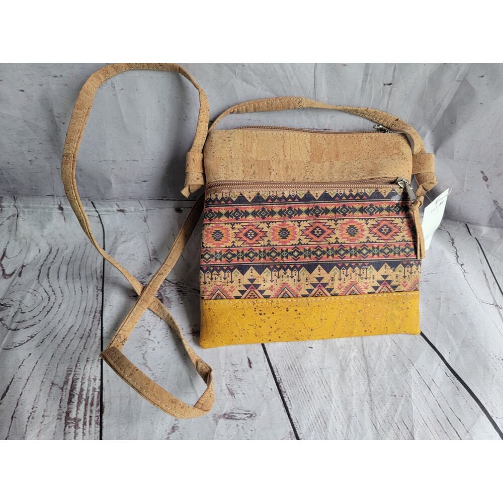Cork Crossbody Handbag Lightweight Bag, 8in x 7.5in Portugal New Boho Style
